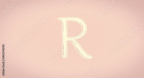 Letter R Graphic on Light Pink Background