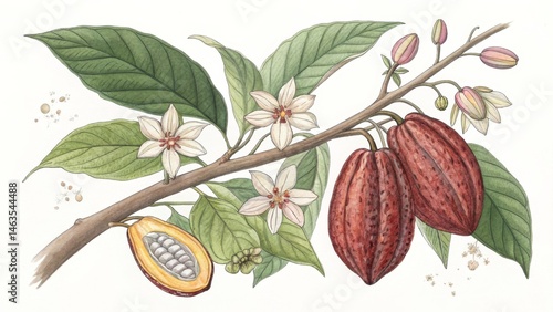Botanical Watercolor Cacao ...