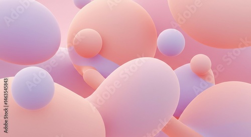 Floating Pastel Shapes Abstract Design for Background Use