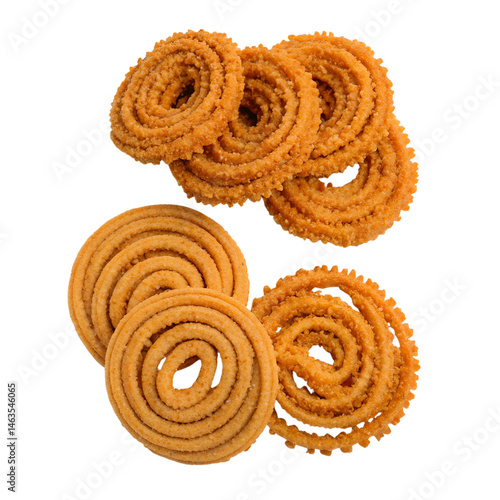 Chakli murukku isolated on transparent background.