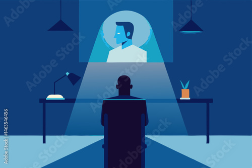 workspace where thoughts appear above the head 