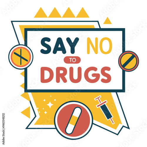  Anti Drug day vector illustration.