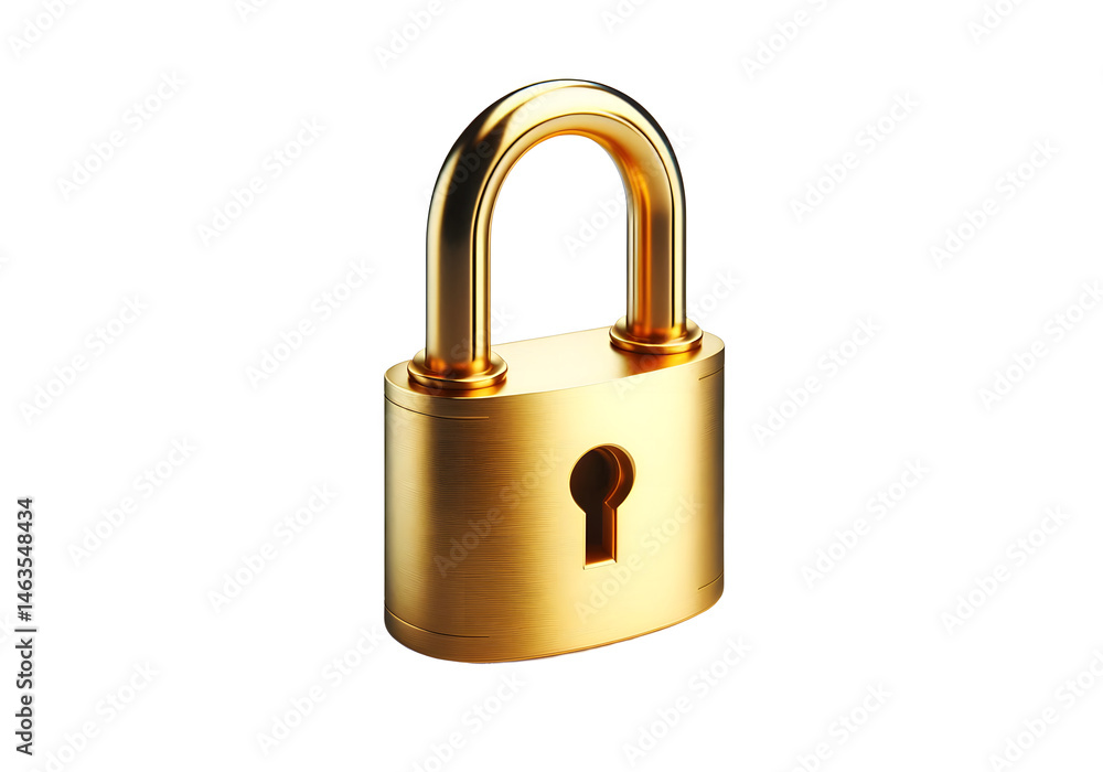 Naklejka premium golden padlock isolated on white background.png
