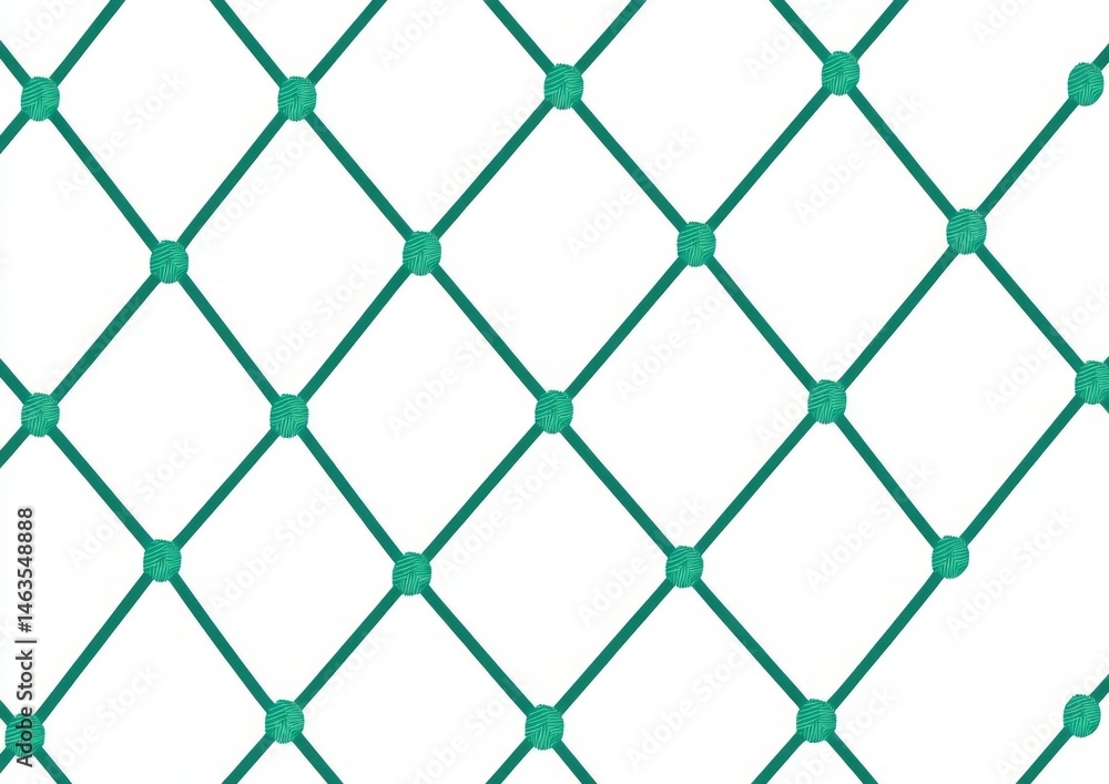 Naklejka premium Teal Diamond Mesh Pattern On White Background
