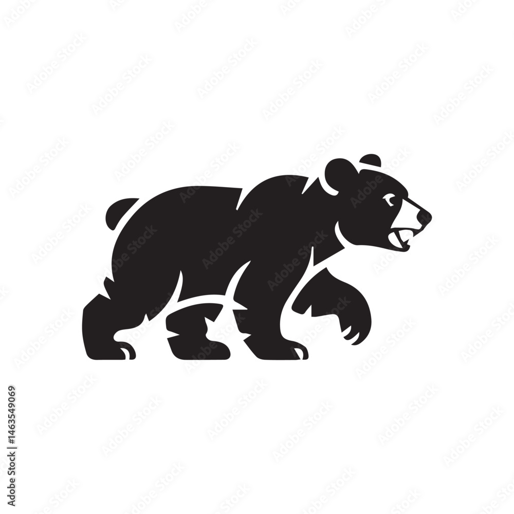 Fototapeta premium Walking Bear Silhouette