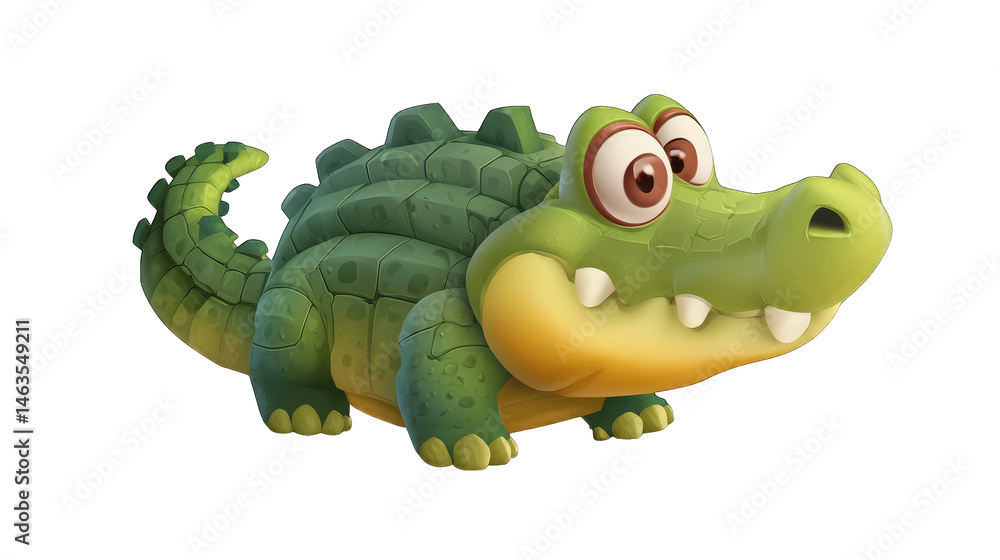 Fototapeta premium Cartoon crocodile, stylized, bright colors
