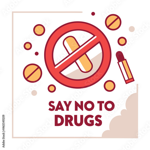  Anti Drug day vector illustration.