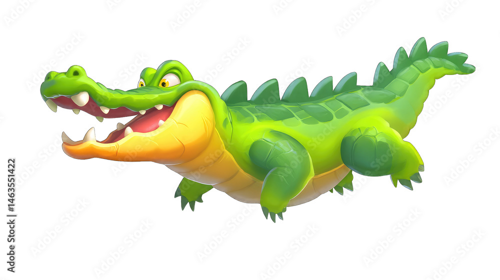 Fototapeta premium Cartoon crocodile with wide grin