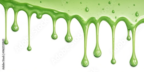 Dripping Green Liquid Abstr...