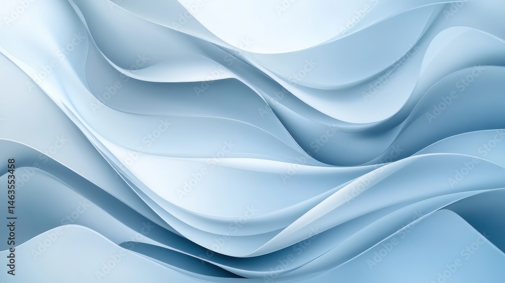 Fototapeta premium Abstract blue wave background smooth flowing curves and subtle textures