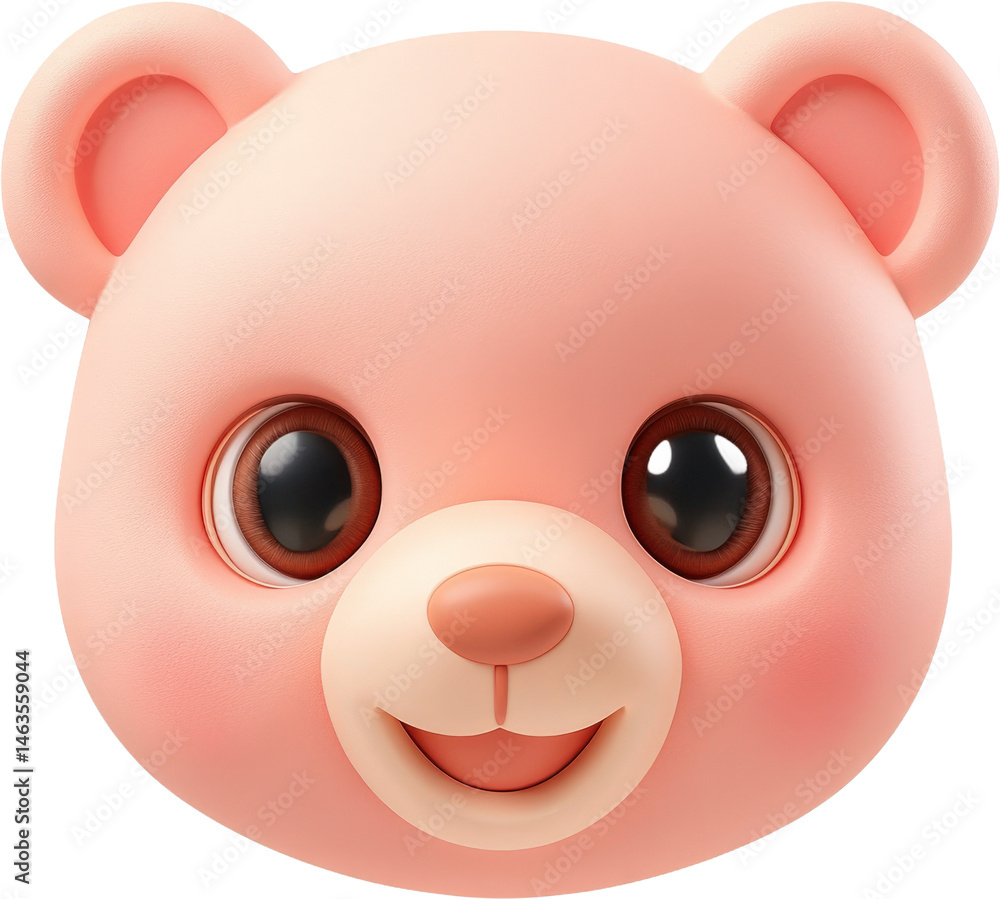 Adorable Pink Teddy Bear Head Illustration Adorable Pink Teddy Bear Head Illustration