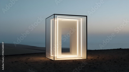 Wallpaper Mural field in a surreal desert with digital sky and glowing horizon Torontodigital.ca