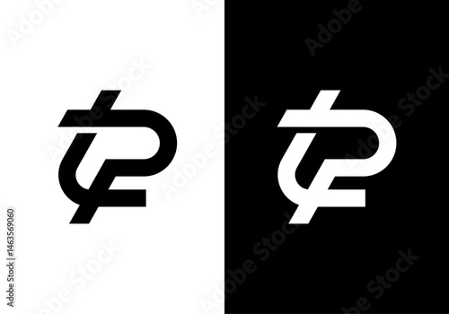 TP, PT letters monogram logo icon