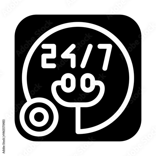 24-7 telehealth hotline Solid Icon