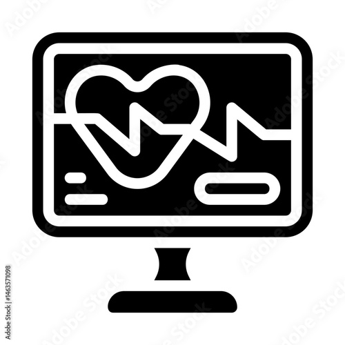 Telehealth monitor Solid Icon