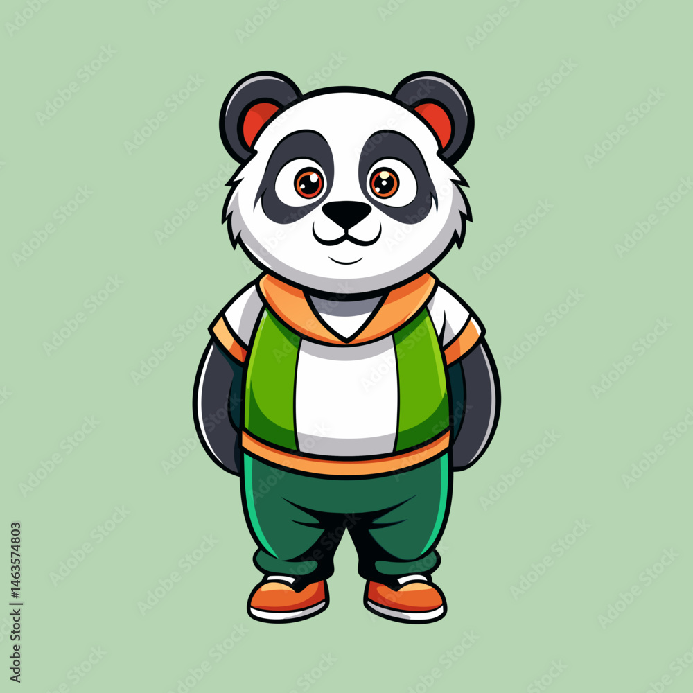 Obraz premium panda, animal, bear, cartoon, vector, illustration, cute, dog, baby, art, character, mammal, zoo, toy, fun, wildlife, design, wild, bamboo, funny, nature, china, face, smile, drawing