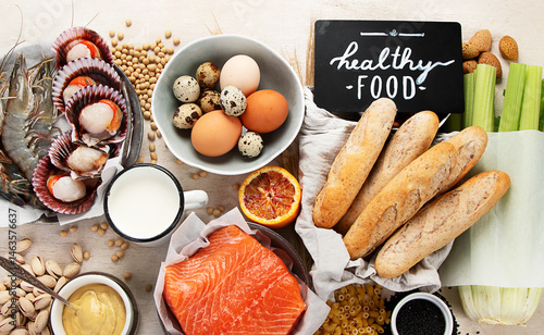 Wallpaper Mural Allergy food concept. Assorted allergic products Torontodigital.ca