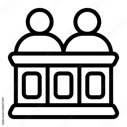 Court Hearing Line Icon