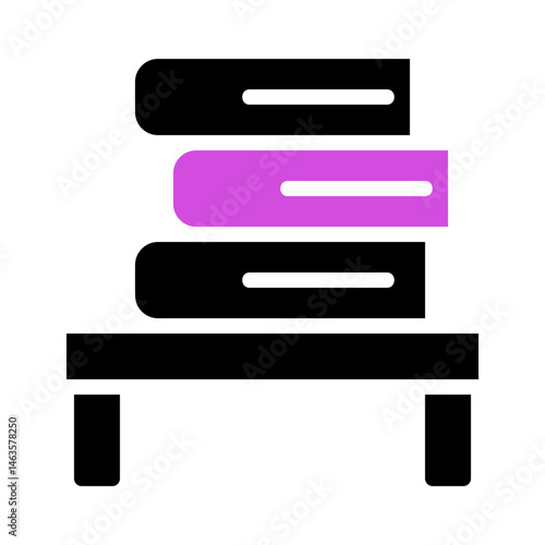 Arrangement of stacked books presenting a graphic interpretation of literature
