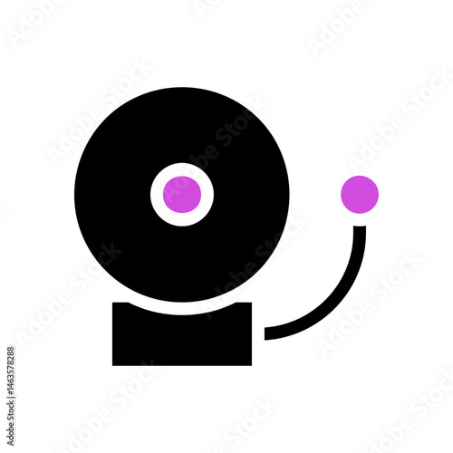 Stylized bell icon design for alerts and notification visual representation