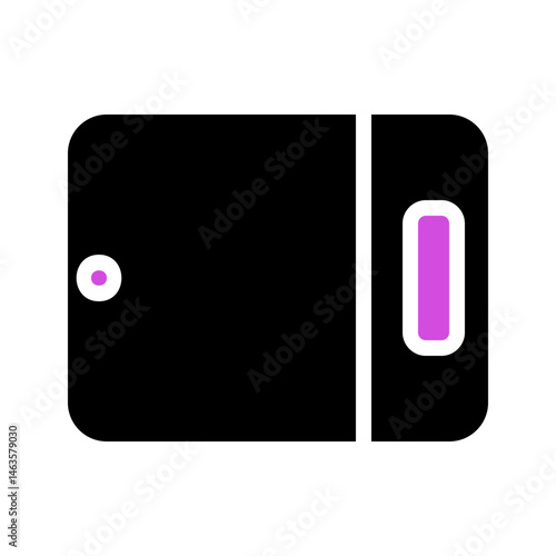 Stylized rendering of a microwave oven's front panel with minimalist features