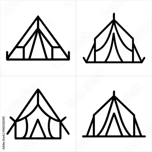tent icon set