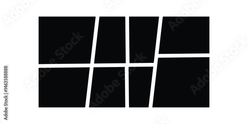 Mosaic frame banner. moodboard template, collage grid arrangement for presentation. Vector illustration photo album page. Pictures gallery. Photography album layout.