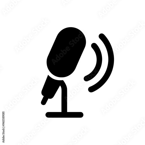 Bold microphone icon with sound waves
