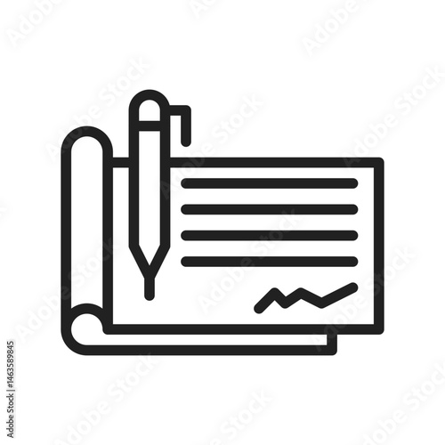 Cheque icon vector image. Suitable for mobile apps, web apps and print media.
