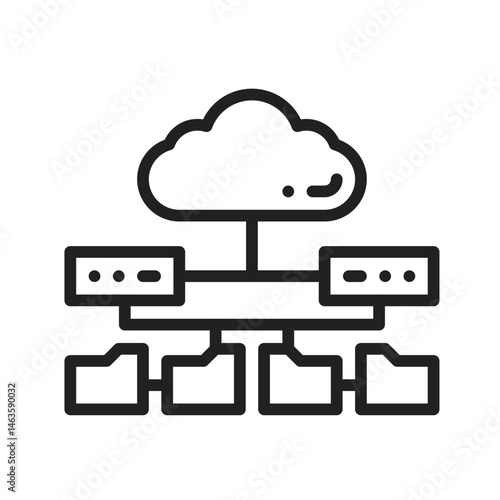 Cloud and Server Data icon vector image. Suitable for mobile apps, web apps and print media.