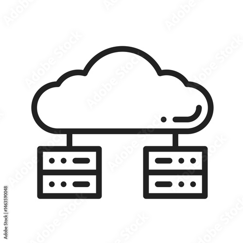 Cloud Data Distribution icon vector image. Suitable for mobile apps, web apps and print media.