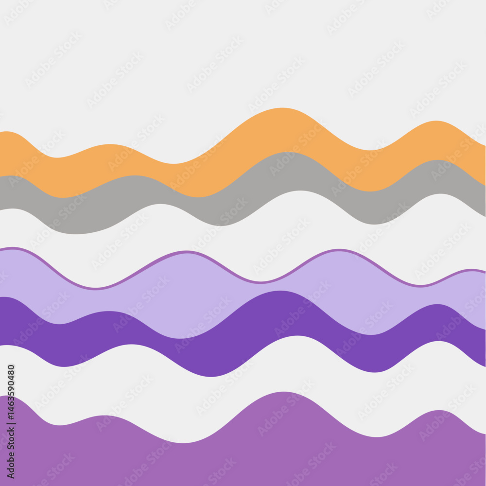 Serene Purple and Orange Wave Abstract Design Soft calming pastel colors create a peaceful mood Serene Purple and Orange Wave Abstract Design Soft calming pastel colors create a peaceful mood
