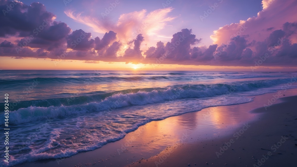 Fototapeta premium Gorgeous sunset sky above the beach