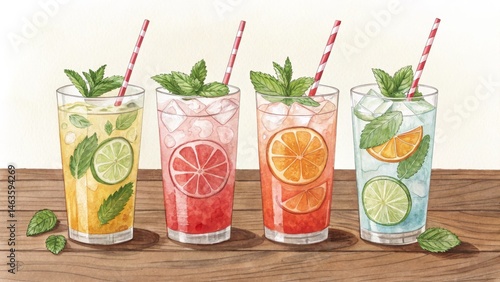 Watercolor Illustration Fou...
