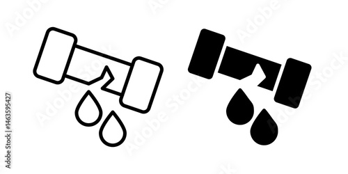 Broken pipe icon sign symbol design.