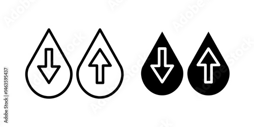 Low and high cholesterol icon sign symbol design.