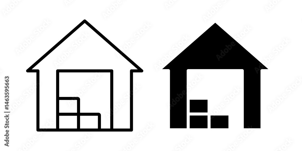Warehouse icon sign symbol design. Warehouse icon sign symbol design.