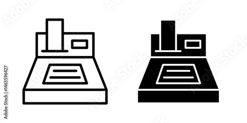 Money counting machine icon sign symbol design.