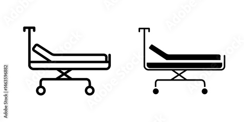Hospital bed icon sign symbol design.