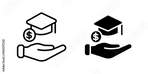 Education cost icon sign symbol design.