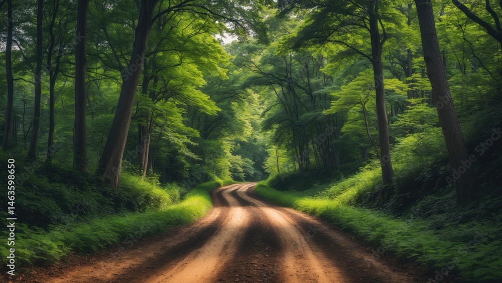 Fototapeta premium Dirt path in the forest perfect for extreme outdoor activities