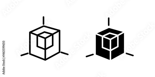 3D modeling icon sign symbol design.