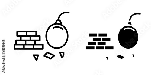 Demolition icon sign symbol design.