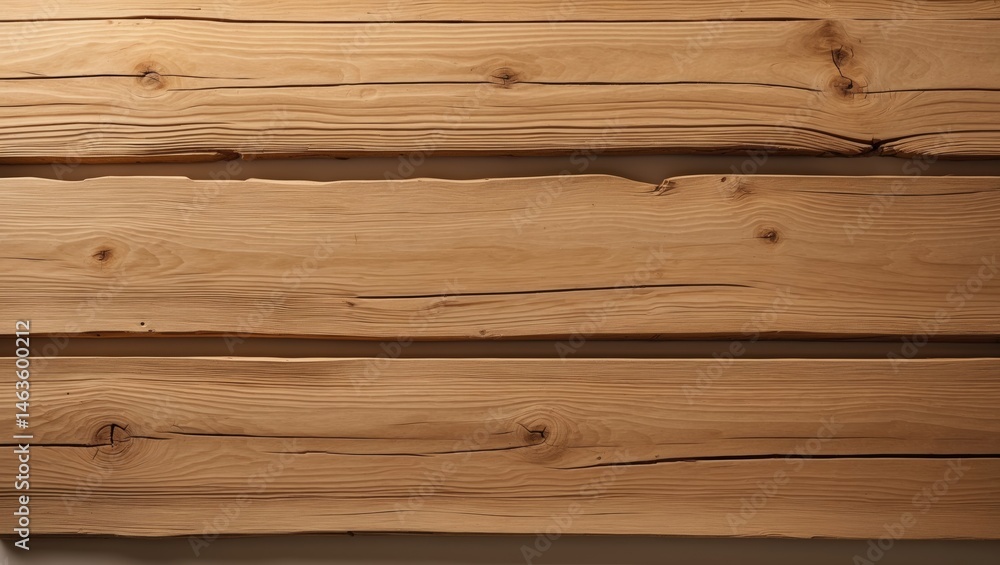 Naklejka premium Warm brown wood surface displaying lined up aged boards.