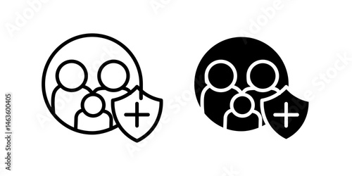 Family insurance icon sign symbol design.