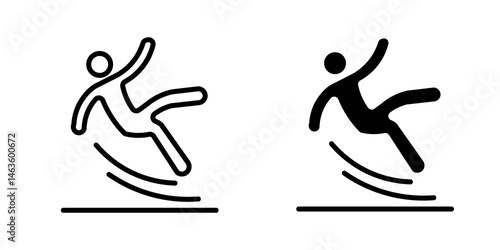 Slippery floor icon sign symbol design.