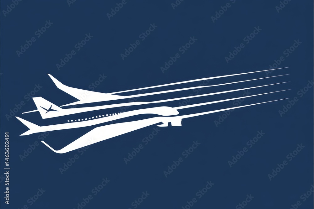 White Commercial Airplanes in Flight Against Dark Background White Commercial Airplanes in Flight Against Dark Background