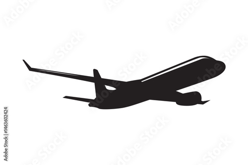 Airplane passenger travel silhouette icon. Aeroplane vector icon aircraft isolated symbol shape