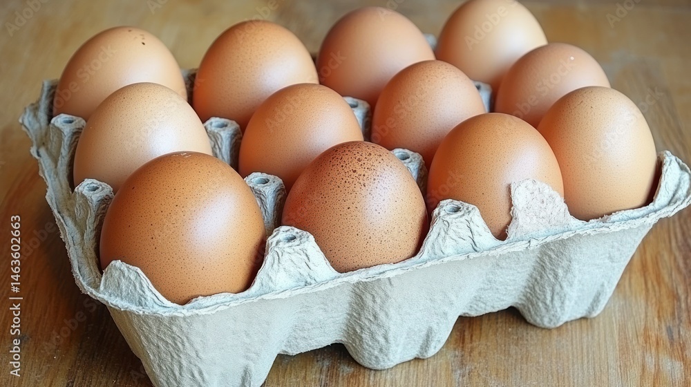 Dozen Eggs in Cardboard Carton Dozen Eggs in Cardboard Carton