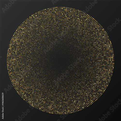 Abstract gold glowing halftone dotted background